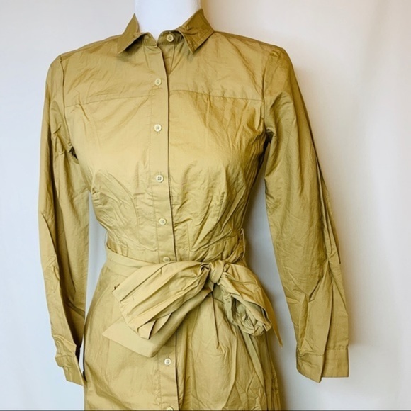 NWT J. Crew safari khaki shirtdress dress 2 XS - Picture 4 of 7